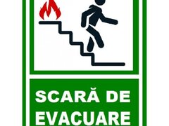 Placuta pentru scara de evacuare iesire pe scari in dreapta jos